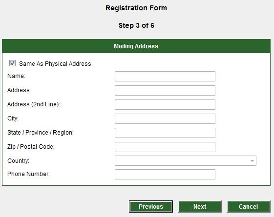Enter your personal information Enter a separate mailing address or check the box to indicate it is the