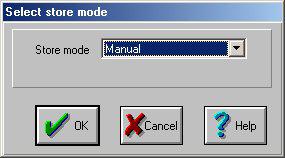 8. A second pop-up box appears titled Select store mode. The default is Manual store mode, therefore, (See Fig.