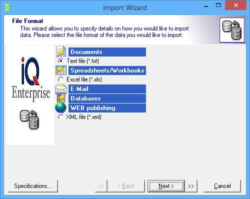 FILE FORMAT Once the CSV import file has been selected, select the Define Import button at the bottom of the screen.
