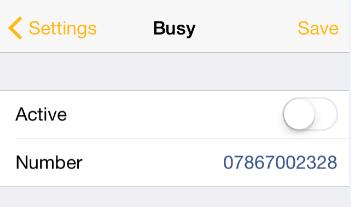 settings  Call Forward Busy To amend tap 'Call forward busy' from the settings  Hide Number
