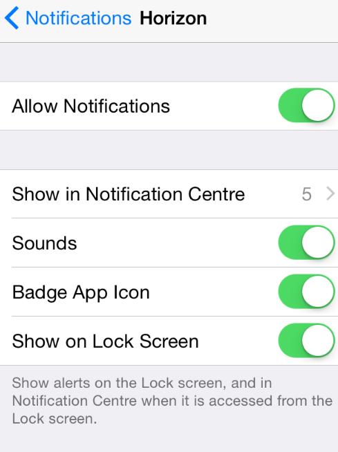 Notifications Once installed on your iphone, go to Settings then Notifications.