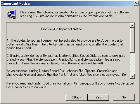 In order to complete with the License Utility installation, you must acknowledge that you have read the