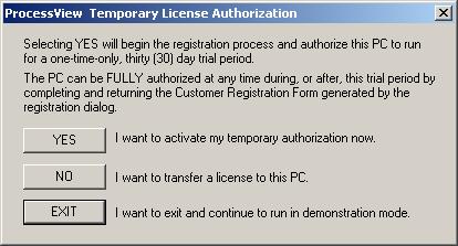 ProcessView Figure 17. Temporary License Authorization This enables the temporary license, and the License Utility opens as shown in the figure below.