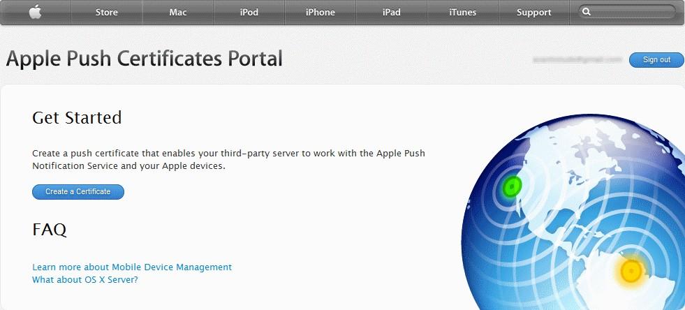 generate an Apple PLIST. You will need to submit this to Apple in order to obtain your APN certificate.