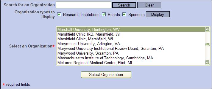 If you choose to share the study then the person you desire to share with must be registered on IRBNet in order for you to find them in the search function.