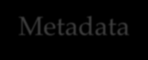 Metadata The first form of semantic data on the Web was metadata : information about information Basically include: 1. Means of creation of the data 2.