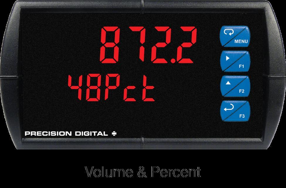 Dual-Scale Feature The PD6000 and PD8-6000 can display the 4-20 ma signal in two scales Great for displaying level