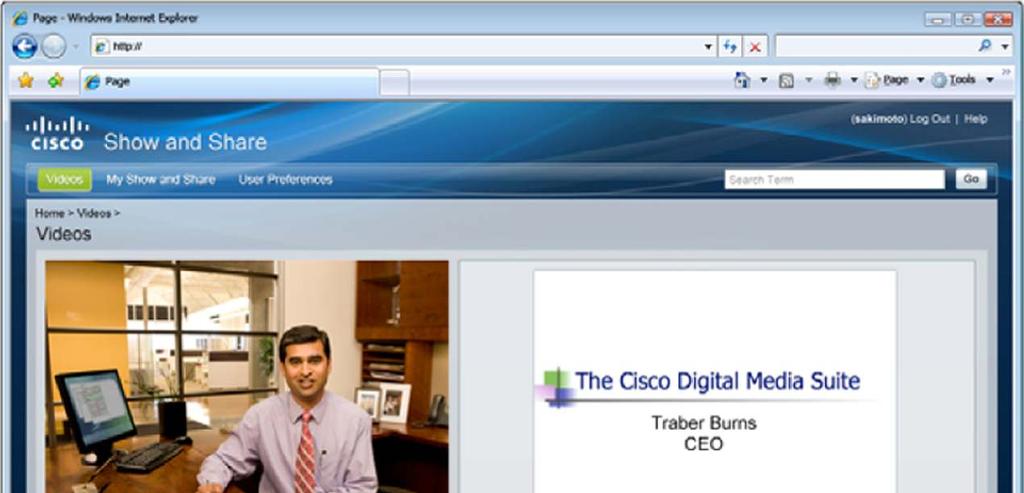 Figure 1. Cisco Show and Share and Synchronized Graphics Cisco Show and Share viewers also have the option to open a new window to display the synchronized graphics in a larger window.