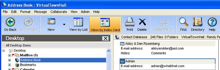 Address Book/Contacts Folder The Address Book is