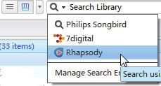 On the Rhapsody webpage, To play the entire playlist, click Play All; To play a song, select the song and click next to it.» You enter the webpage of the online source. 2 Search for your media file.