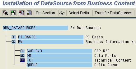 Customizing: Transfer Business Content DataSources 42 All Components Under TCT Must Be Selected for Transfer Where?