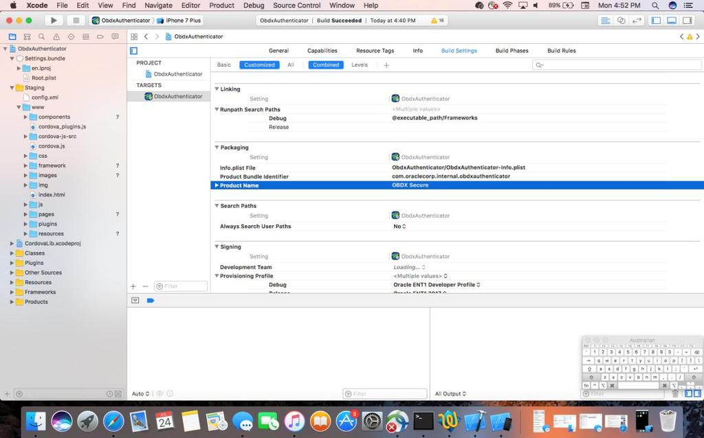 To update Application name, Click on the project in Xcode, then under Targets -> Build Settings -> Packaging -> Product Name and update the Application