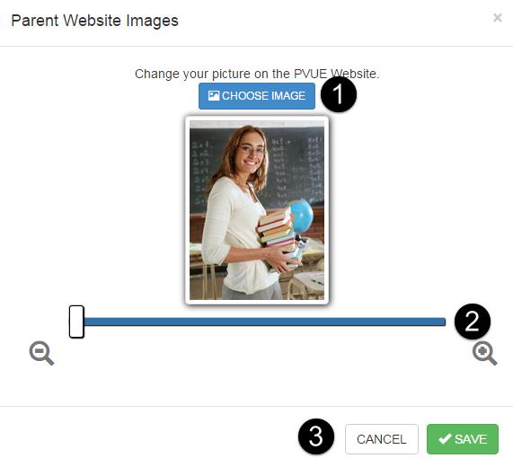 LMS User Guide 19 The Parent Website Images window displays. 2. Click Choose Image. 3. Select a picture. 4.