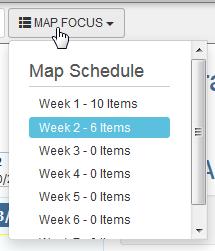 LessonVUE User Guide Chapter 5: Curriculum Maps 69 Map Focus View a drop down menu where you can select another week.