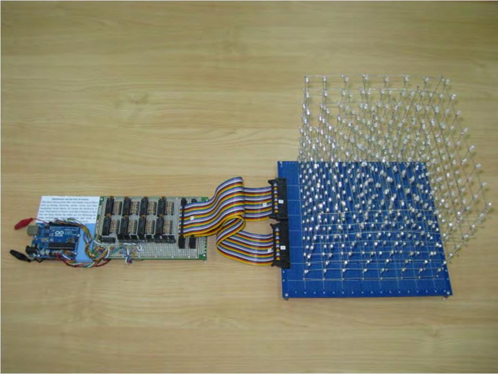 Multiplexing LEDs Arduino controls LEDs Visual Effects: Raining, Firework, Spirals, and others