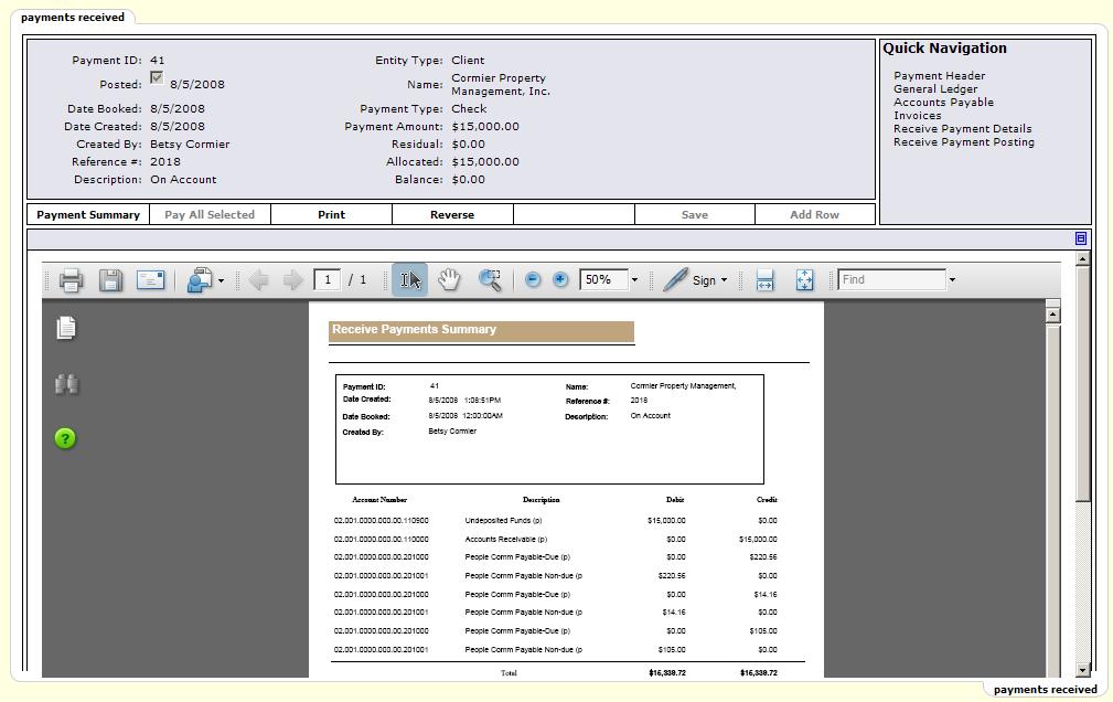 Nexsure Training Manual - Accounting Click on the Proof of Payment selection and click the