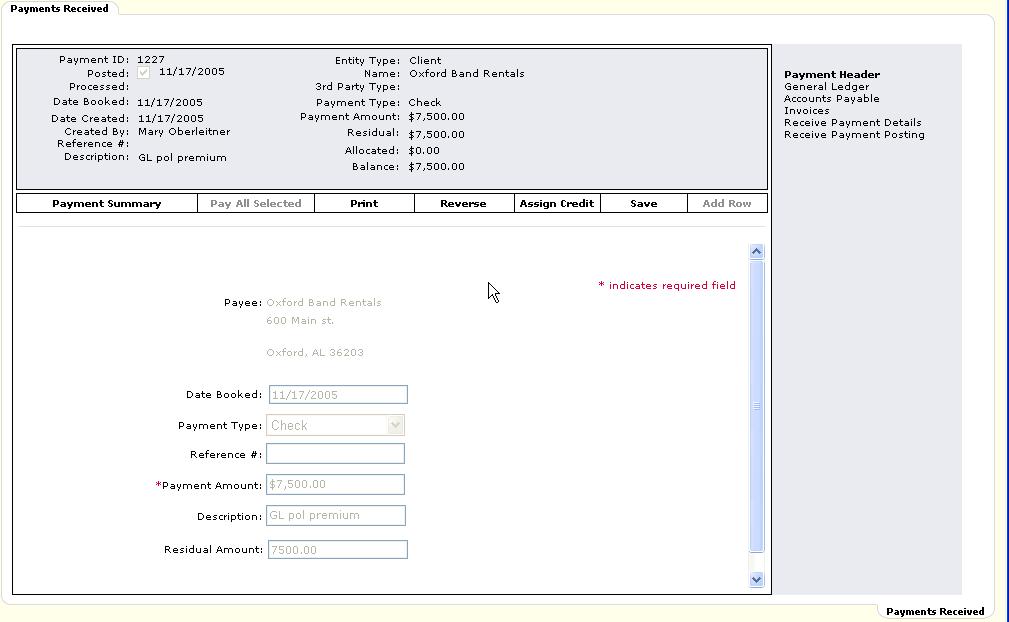 Nexsure Training Manual - Accounting On the Navigation toolbar, click the Reverse link. When the Reverse Payment screen is displayed choose NSF in the drop-down box.