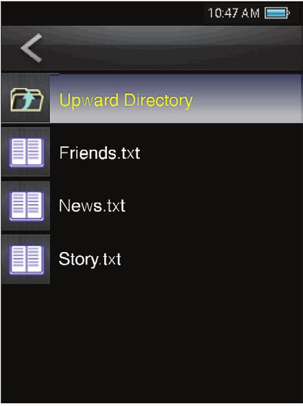 Text Reader Controls The following functions may be performed from the Text Display screen.