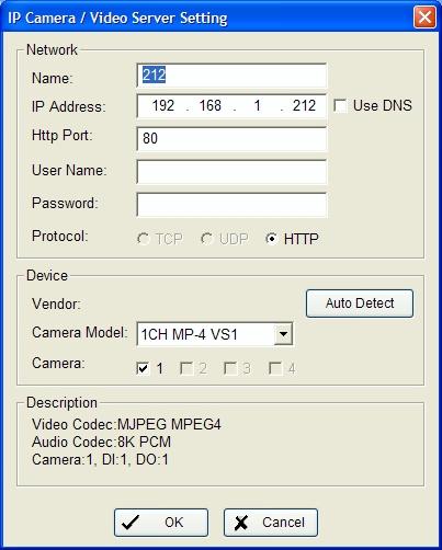 Device: Find the camera model by finding your IP device model in the table below and finding the corresponding DRIVER