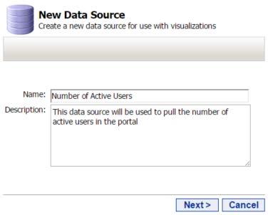 Step One: Name and Description The first step in the creation of any data source is to create a name and a description for the data source.