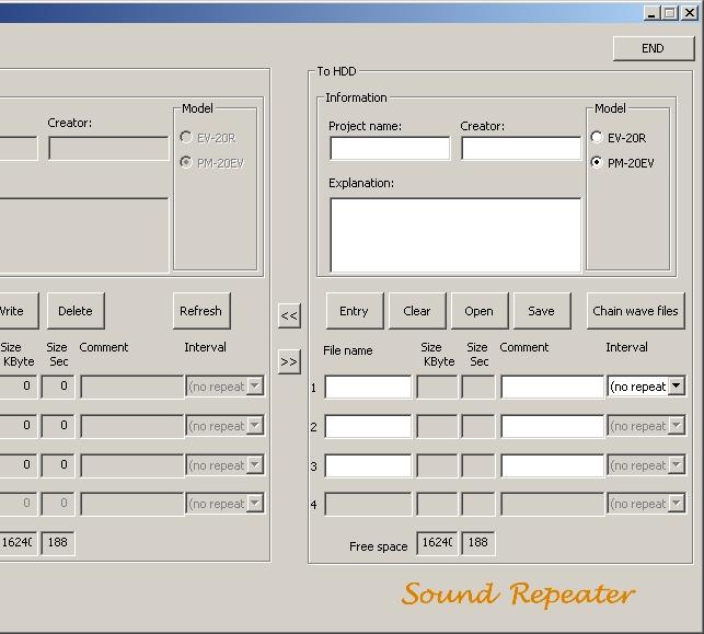 4.2. PC Hard Disk Area This screen is used to program or pre-edit messages to be transferred to the Sound Repeater.