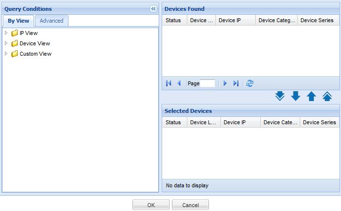 Figure 9 Selecting devices Filtering devices by view 1. In the Query Conditions area, click the By View tab. 2.