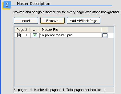 Building a booklet Master Description Insert