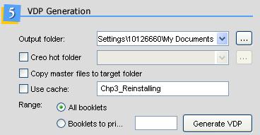 Optimize for Preview Now Generating a Variable Print Specification file Output folder