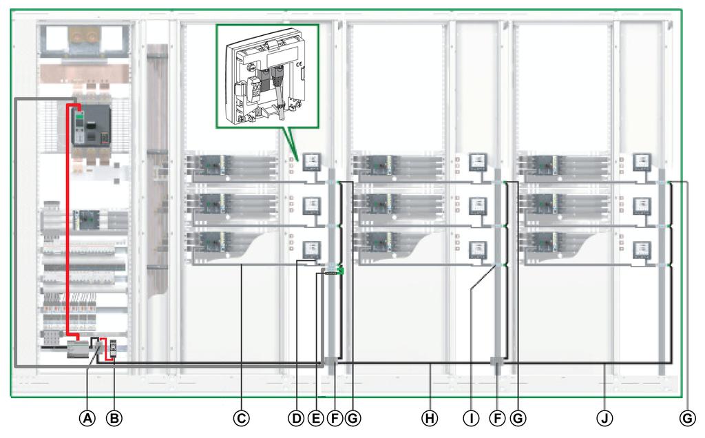 Design Rules of ULP System Derivated Distributed Modbus Architecture Introduction In the distributed Modbus architecture, the IFM Modbus-SL interfaces for one circuit breaker are distributed as close