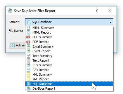 10 Exporting Reports to an SQL Database IT professionals and storage administrators are provided with the ability to submit reports listing duplicate files detected on multiple storage systems,