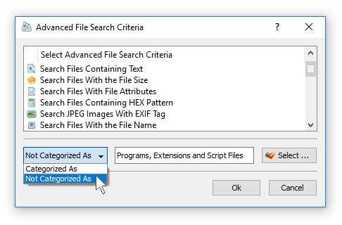 In order to add one or more file matching rules to a duplicate files search operation, open the command dialog, select the rules tab and press the 'Add' button located on the right side of the dialog.