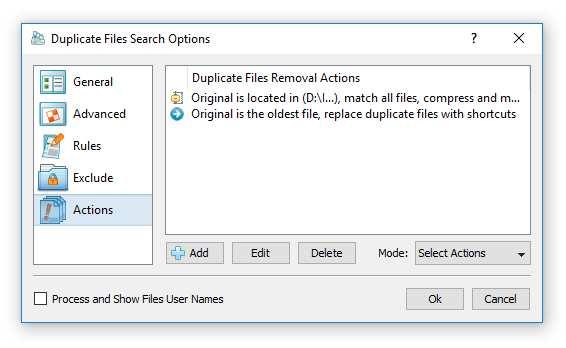 15 Automatic Duplicate Files Removal Actions DiskBoss Ultimate and DiskBoss Server provide the user with the ability to automatically execute one or more duplicate files removal actions for files