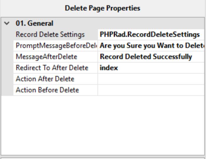 Page Properties (Delete) General : Record Delete Settings: For some operation Deleting a record would not be appropriate, using this field would allow you to either delete the record or set a flag,