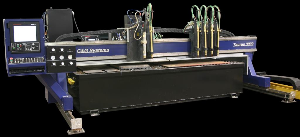 Model 2000 -Pedestal Mount Model 3000 -Floor Mount Taurus Models 2000 and 3000 Taurus is a highly configurable, large-format, precision shape cutting system designed to operate in 100% duty cycle,