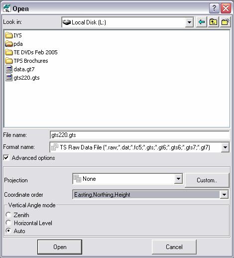 when downloading a GPT-3000, ensure that GTS not SSS is selected) To open and view the file repeat the above procedure,