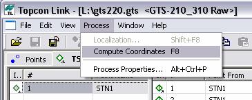 Computing Coordinates from Raw Data As discussed previously, it is possible within TopconLink to compute the coordinates of
