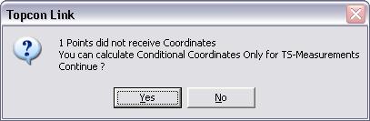 Having confirmed this, the coordinates will be displayed when you select the Points tab Note: TopconLink also offers a