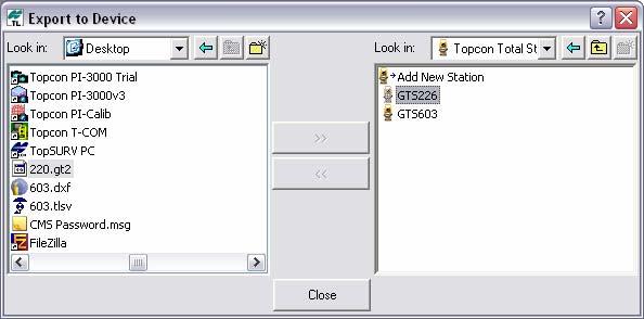 This needs to be converted to GTS200 / GTS300 format before transferring. From the File menu, select Convert File, and in the source dialog select your coordinate file.