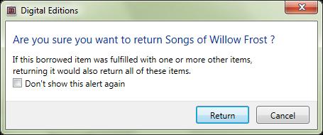 2) Right click on the book you want to return and left click on Return Borrowed Item. 3) Left click on Return to confirm that you d like to return the title.