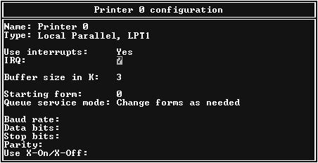 Select Remote Parallel, LPT1 for Remote Printer mode.