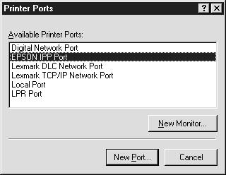 Windows NT 4.0 1. Be sure that TCP/IP is correctly installed and setup in the computer and a valid IP address is set for the computer and printer. 2.