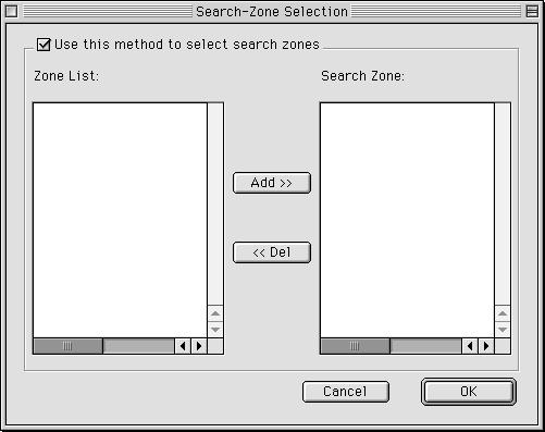 Search options Search options-appletalk To search for the print servers in other zones, set the specific zones in this option.
