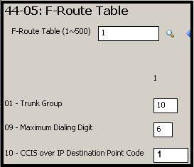 Page 17 of 19 The F-Route is then assigned for calls to the other site (Site B). Notice the Maximum digits is set for the 2 digit Office Code (31) + the 4 digit extension (21XX) which = 6 digits.