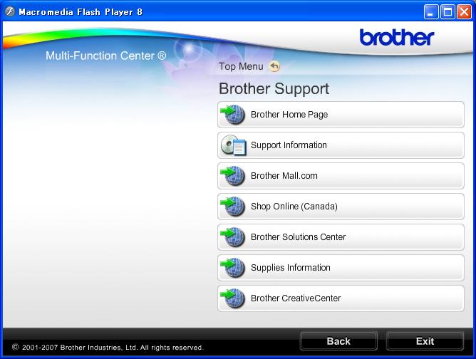 General Information Accessing Brother Support (For Windows ) 1 You can find all the contacts you will need, such as Web support (Brother Solutions Center), Customer Service and Brother Authorized