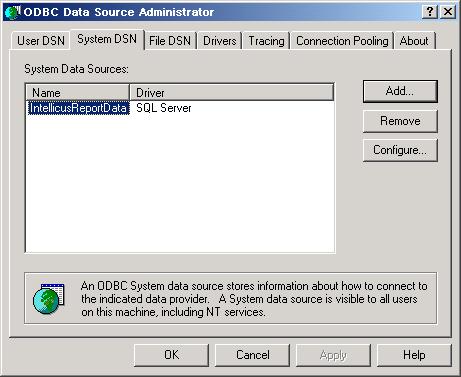 Creating an ODBC type database connection in Intellicus To create an ODBC type database connection in Intellicus: Working with Database Connections 1.