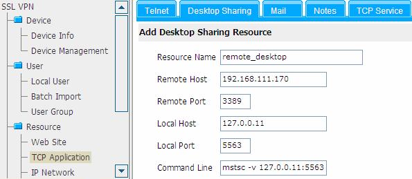 Figure 23 Create a Windows desktop sharing resource After you create the resource successfully, the desktop sharing resource list page appears again.