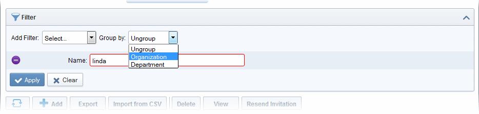 For example, if you want to filter the certificates with 'Name' and group with 'Organization', select 'Name' from the 'Add Filter' drop-down: Enter part or full name in the Name field.
