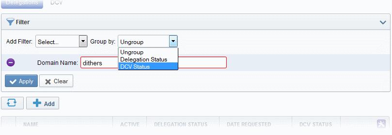 their DCV status, select the option from the 'Group by' drop-down.