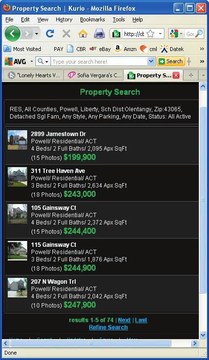 You will have to use the Refine Search button at the bottom to limit your results to less than 100 at a time if you do not see the property you were looking for.