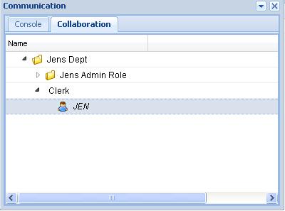Figure 2: Communication Window Collaborating with Nolij Web users Note You can communicate with only other users who have permission to use the collaboration tool.